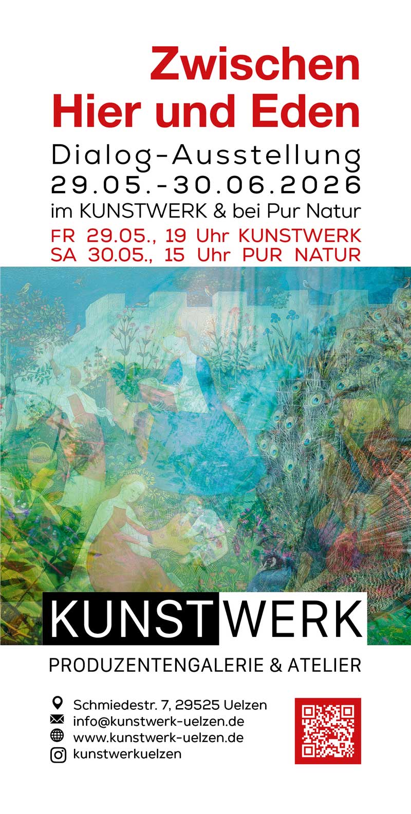 Download Flyer Ausstellung “Zwischen Hier und Eden” im KUNSTWERK Uelzen